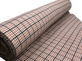 Pinky Brown, Cream & Black Diamond Check Brushed Wool