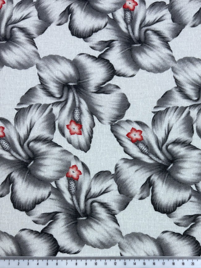 Hibiscus Open Weave Linen Cotton Blend - Grey Tones