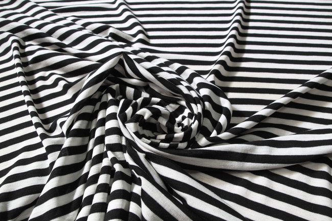 Black & Cream Striped 100% Merino Knit