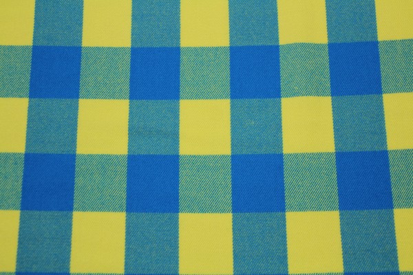 Lemon & Turquoise Brushed Cotton Check