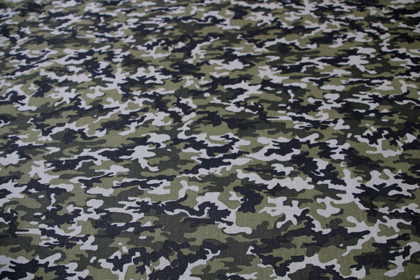 Khaki Camo Premium Printed Cotton New Image