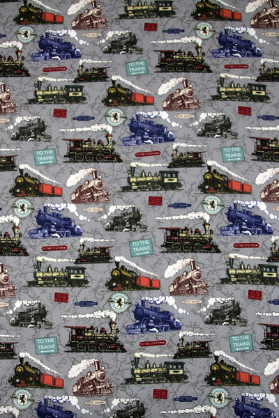 All Aboard To The Trains Premium Printed Cotton