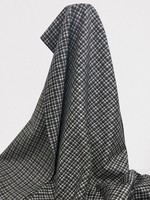 Brown, Black & Cream Houndstooth Check Brushed Wool