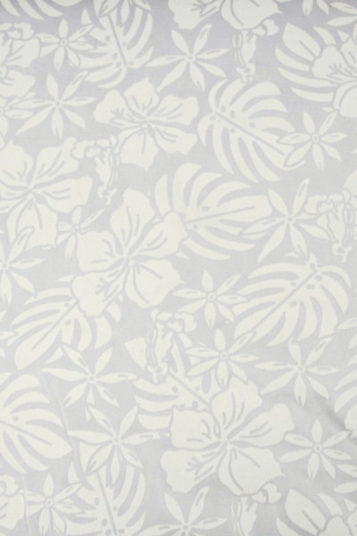 Island Flowers & Palms White on White Sturdy Stretch Knit