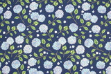 Summer Bliss Blue Hydrangea's on Blue Premium Printed Cotton