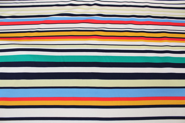 * REMNANT - Spring Stripes Printed Stretch Cotton