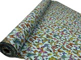 Luminous Butterflies on China Blue Premium Cotton