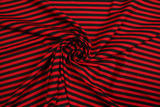 Red & Black Printed Striped Cotton Lycra