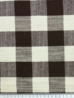 Chocolate Brown & Soft White 100% Checked Linen