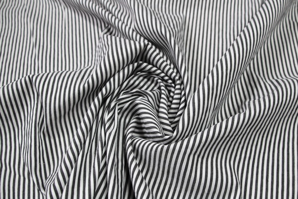 Charcoal & Ivory Pinstripe Woven Stretch Cotton