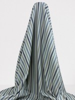 Blues & Fawn Striped "Ticking" Style 100% Cotton