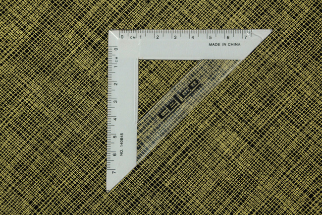 Fine Gold Foiled Cross Hatch on Black Printed Cotton