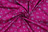 Aqua Dogs on Magenta Printed Cotton