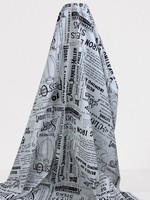 Black Print on White Printed Cotton