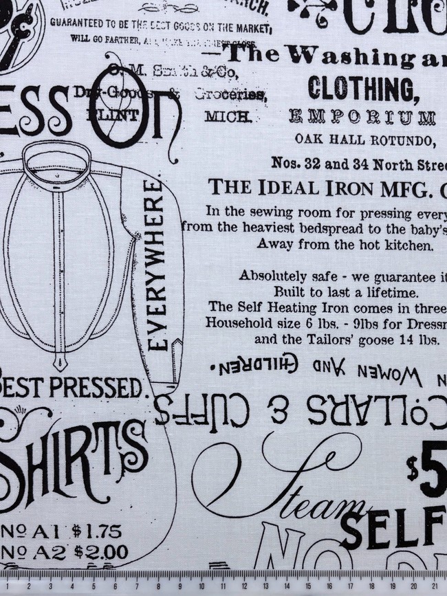 Black Print on White Printed Cotton