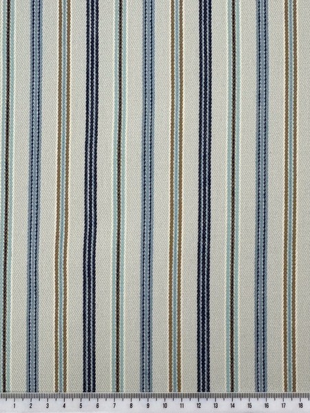 Blues & Fawn Striped "Ticking" Style 100% Cotton