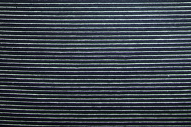Navy & White Pinstriped Cotton Lycra Knit