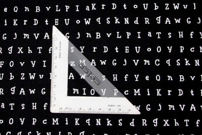 Random Alphabet on Black Printed Cotton