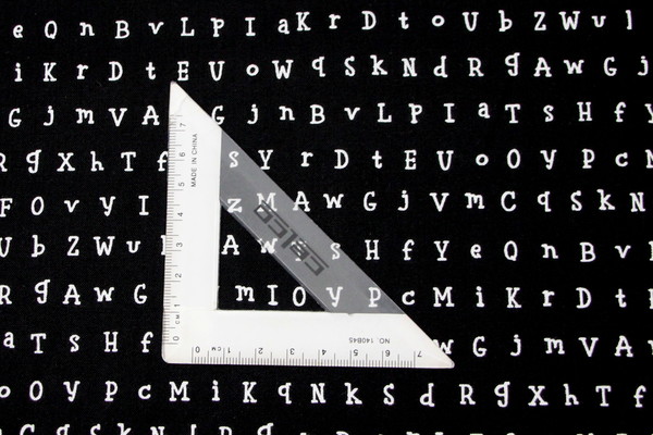 Random Alphabet on Black Printed Cotton
