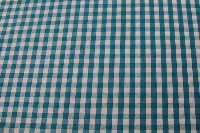 BULK DEAL - 10 metres for $20 - Turquoise & White Gingham Polyester