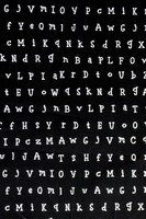 Random Alphabet on Black Printed Cotton