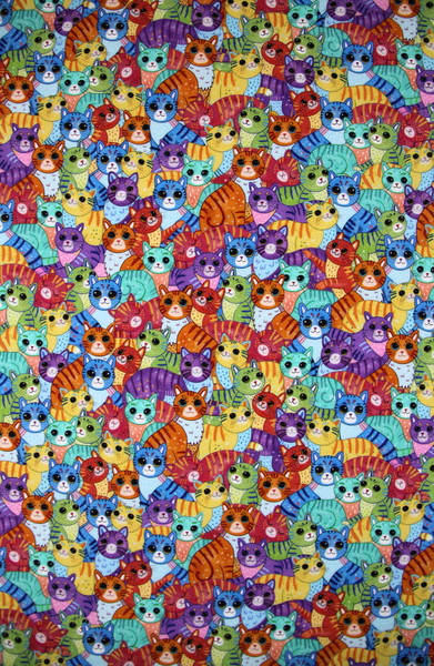 Packed Cool Cats on Premium Printed Cotton