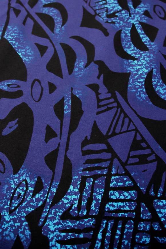 Deep Purple/Blue on Navy Pasifika Bengaline