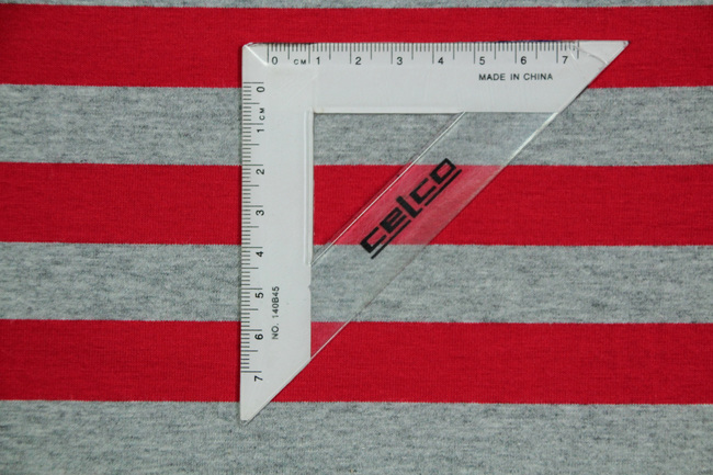 Red & Grey Marle Striped Cotton Lycra