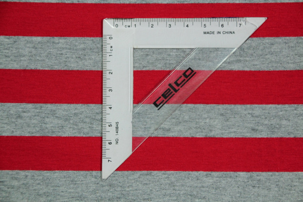Red & Grey Marle Striped Cotton Lycra