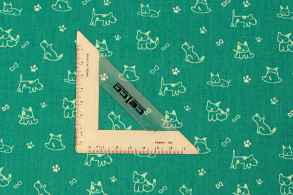 Pale Mint Dogs on Teal Printed Cotton