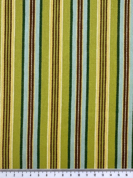 Greens & Multi Autumn Tones Striped "Ticking" Style 100% Cotton