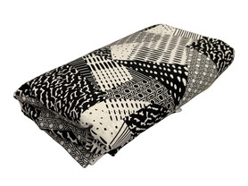 **LAST PIECE** B & W Patch Print Stretch Cotton