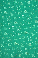 Pale Mint Dogs on Teal Printed Cotton
