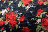 Red Rose Printed Stretch Velvet