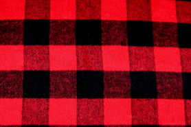 Black & Red Canterbury Brushed Check Wool Blend