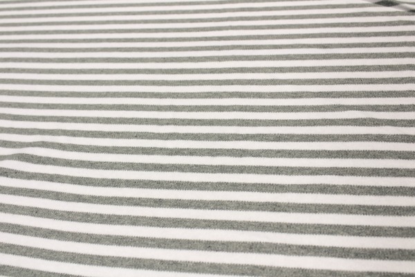 Fabulous Striped T-Shirting - Grey Marle & White