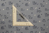 Navy Dogs on Chambray Printed Cotton