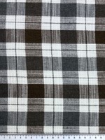 Brown, Grey & Soft White 100% Checked Linen