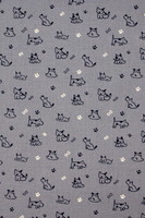 Navy Dogs on Chambray Printed Cotton