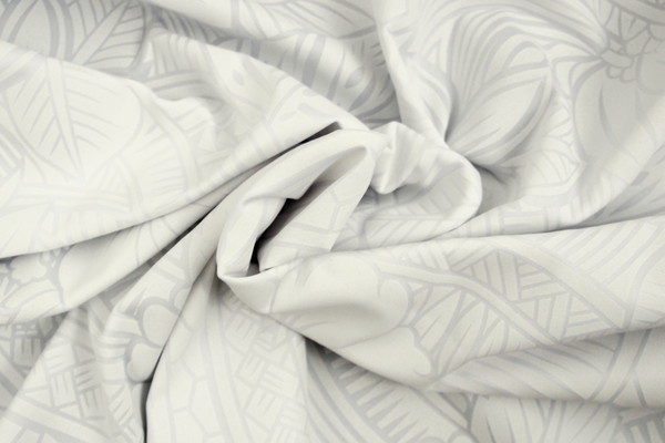 Large Hibiscus with Island Design White on White Sturdy Stretch