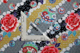 Multi Diagonal Floral with Metallic Silver on Japanese Premium Printed Cotton
