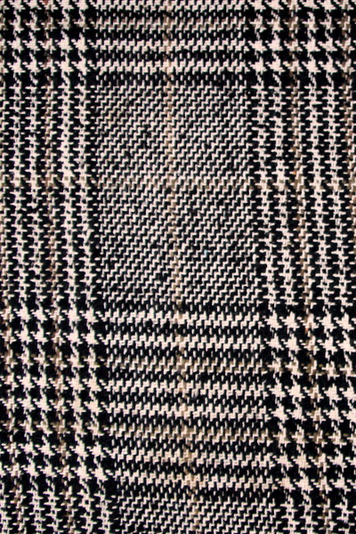 Black, Cream & Brown Houndstooth Check Wool Blend 