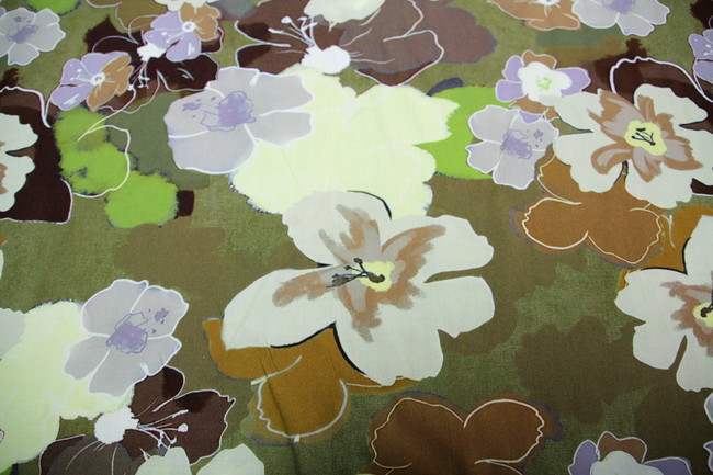 Autumn Toned Floral Printed Rayon