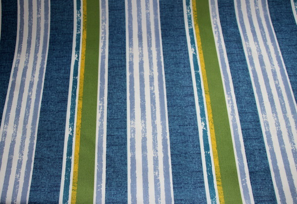 Soft Blues & Lime Stripes Waterproofed & UV Coated Canvas