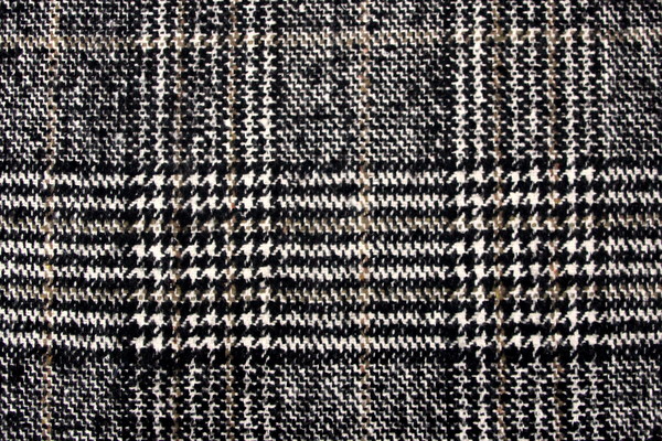 Black, Cream & Brown Houndstooth Check Wool Blend 