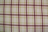 Pale Pink, Burgundy & Chartreuse Tartan Wool Blend 