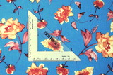 Hedgerow Roses on Sky Blue Printed Rayon