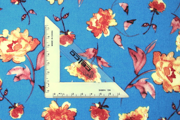 Hedgerow Roses on Sky Blue Printed Rayon