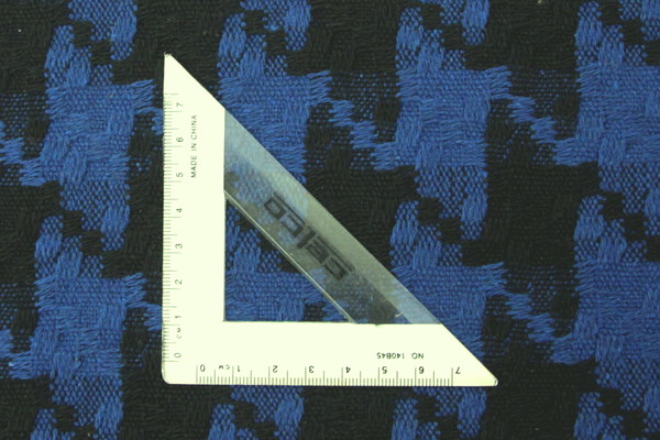 Black & Royal Woven Houndstooth Wool Blend