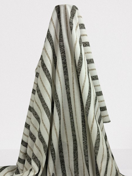 Olive, Beige & Ivory 100% Striped Linen